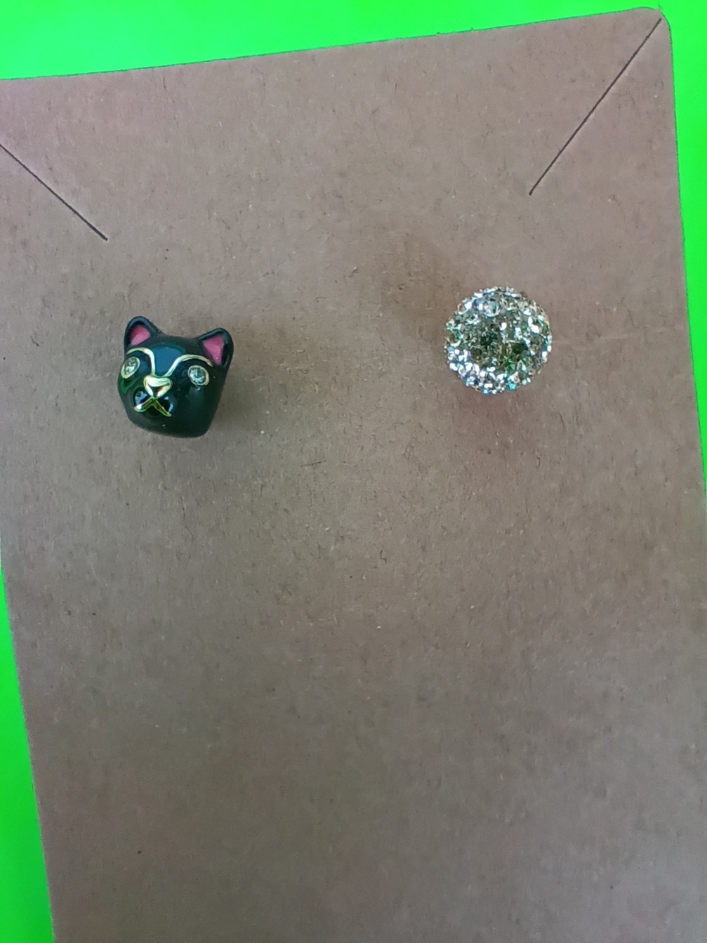 Kate Spade New York House Cat Asymmetrical Stud Earrings 🖤